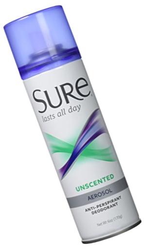 Aerosol Unscented Anti Perspirant and Deodorant By Sure for Unisex, 6 Ounce (Pack of 3)