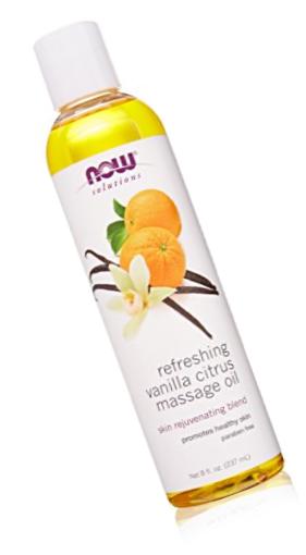 NOW Refreshing Massage Oil, Vanilla Citrus, 8-Ounce