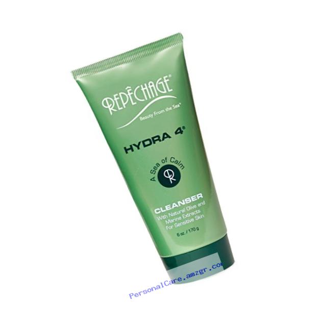 Repechage Hydra 4 Cleanser with Natural Olive + Marine Extracts for Dry Sensitive Skin- Soap Free Gentle Creamy Cleanser + Makeup Remover that Soothes + Moisturizes 6 fl ounces