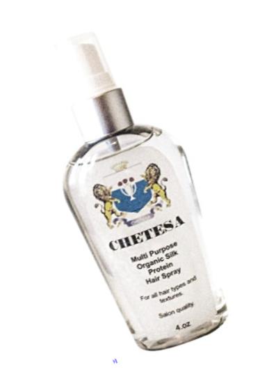 CHETESA Multi-Purpose Organic Silk Protein Hair Spray, for all hair types and textures, promotes growth and thickness, for men and women,  salon quality 4oz