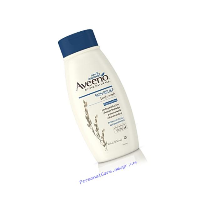 Aveeno Active Naturals Skin Relief Body Wash, Fragrance Free, 18 Fl. Oz