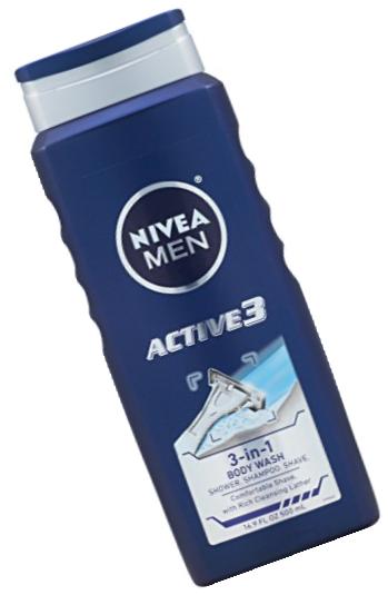 NIVEA Men Active3 3-in-1 Body Wash 16.9 Fluid Ounce (Pack of 3)