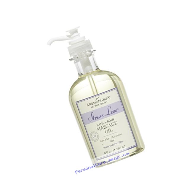 Aromafloria Stress Less Bath and Body Massage Oil, with Lavender Chamomile and Sage