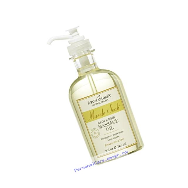 Aromafloria Aromatherapy Collection Muscle Soak Massage Oil, Eucalyptus/Peppermint/Lemongrass, 9.0 Ounce