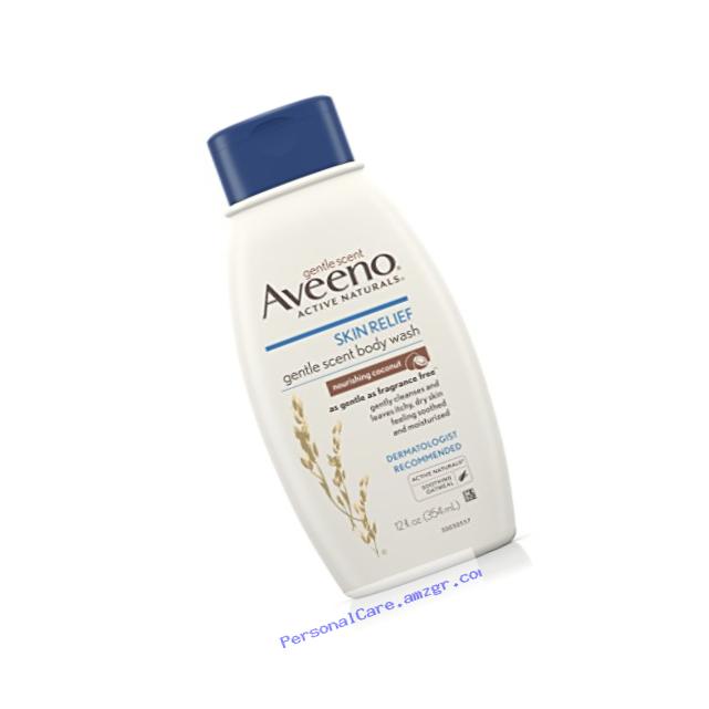 Aveeno Skin Relief Gentle Scent Body Wash For Sensitive Skin, Nourishing Coconut, 12 Fl. Oz