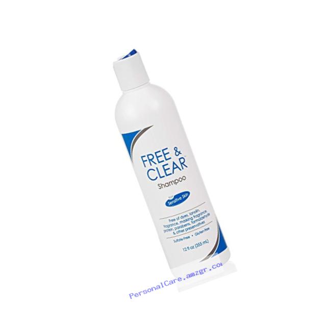 Pharmaceutical Specialties Free & Clear Hair Shampoo for Sensitive Skin, fragrance free,12 Ounce