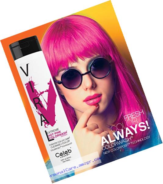 Celeb Luxury Viral Color Wash Shampoo, Extreme Hot Pink, Citrus Bloom, 8.25 Fl. oz.