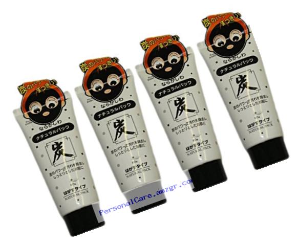 Daiso Japan Natural Pack Charcoal Peel Off Mask Tubes, 80g, Pack of 4