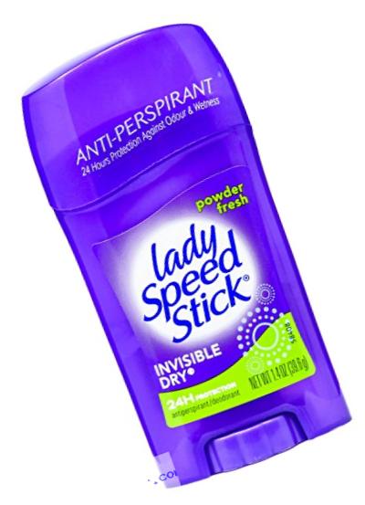 Lady Speed Stick Anti-Perspirant & Deodorant, Invisible Dry, Powder Fresh, 1.4 oz (39.6 g)
